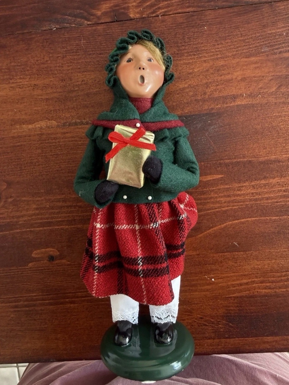 Byers' Choice The Caroler Plaid Fabric Figurine